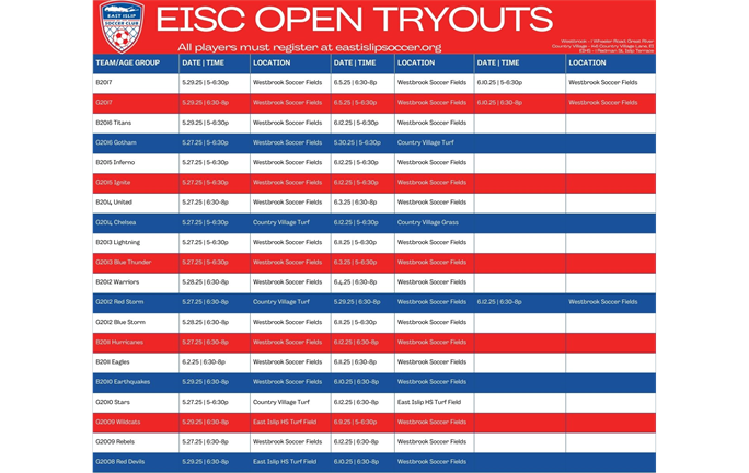 Open Tryouts